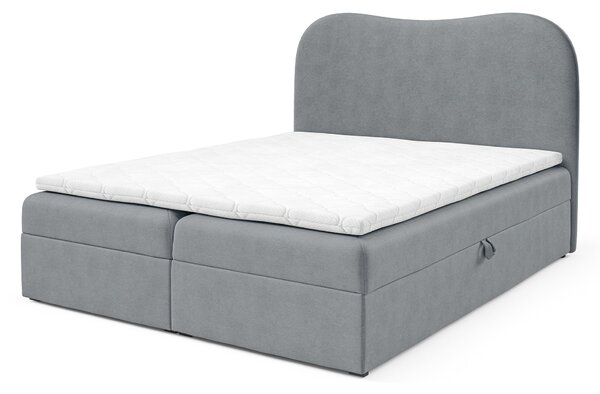 AMBRA LUX kárpitozott boxspring ágy ágyneműtartóval 120x200 - szürke