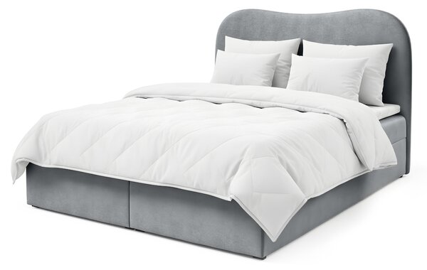 AMBRA LUX kárpitozott boxspring ágy ágyneműtartóval 120x200 - szürke