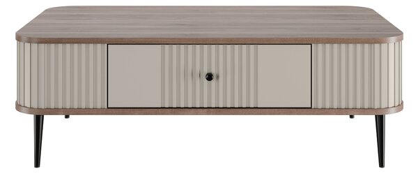 Vesper dohányzóasztal fiókkal 103x60 cm - kasmír / dió / fekete lábak
