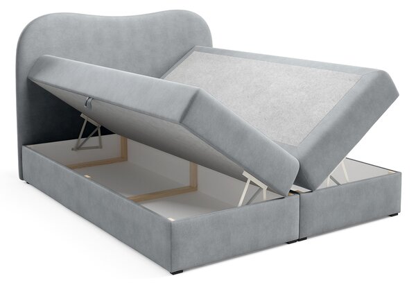 AMBRA LUX kárpitozott boxspring ágy ágyneműtartóval 120x200 - szürke