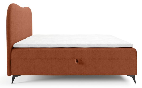 AMBRA kárpitozott boxspring ágy ágyneműtartóval 120x200 - téglavörös