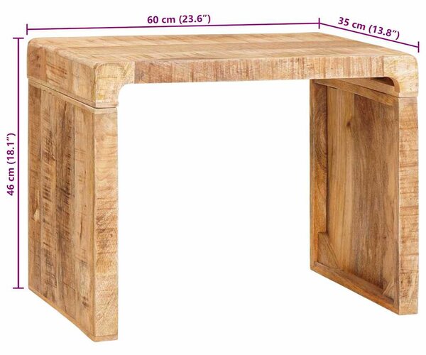 Végasztal Barna 60 x 35 x 46 cm Tömör Mangófát