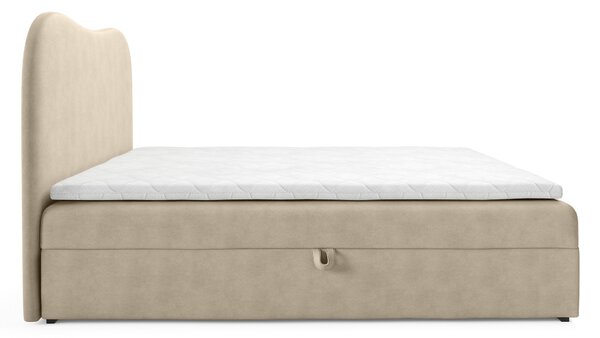 AMBRA LUX kárpitozott boxspring ágy ágyneműtartóval 120x200 - bézs