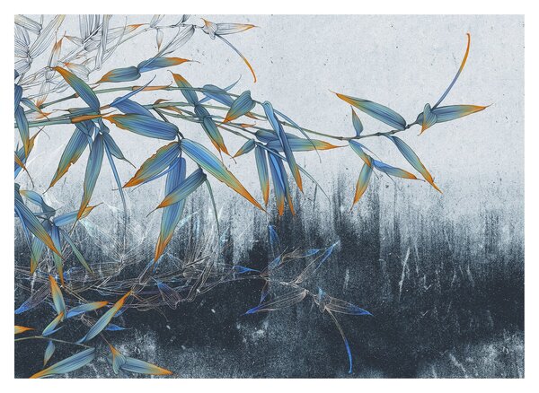 Kép - bambusz a falon (üvegen) (70x50 cm)