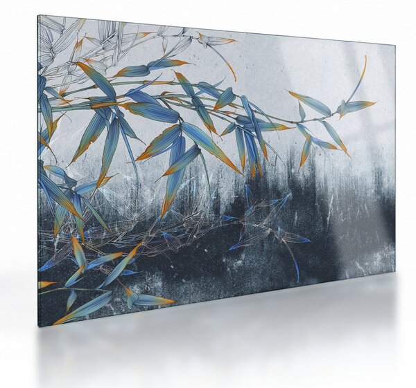 Kép - bambusz a falon (üvegen) (70x50 cm)