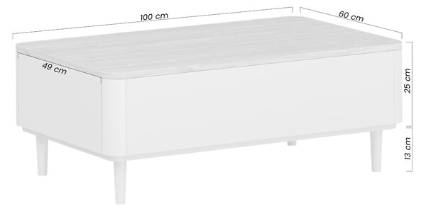 Amilio dohányzóasztal 100 cm fiókos - eukaliptusz / baltic dune tölgy