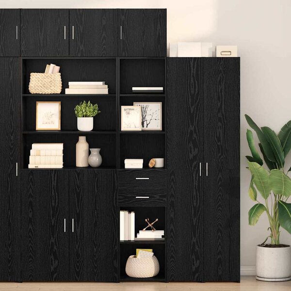 VidaXL Magasfiú fiókkal Fekete tölgy 40 x 42,5 x 185 cm Faanyag