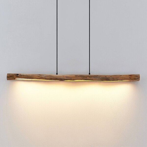 Lindby Nekala LED lógó világítás, fekete, fa, hossza 120 cm, dimmelhető, Fekete, Nappali / Étkező, Fa, Skandináv