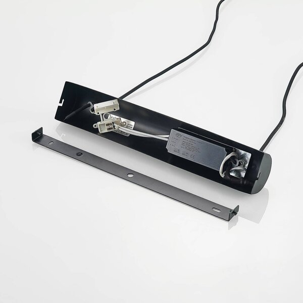 Lindby Nekala LED lógó világítás, fekete, fa, hossza 120 cm, dimmelhető, Fekete, Nappali / Étkező, Fa, Skandináv
