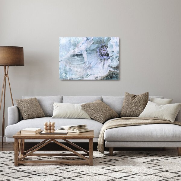 Kép - Virágos freskó téglafalon (üvegen) (70x50 cm)