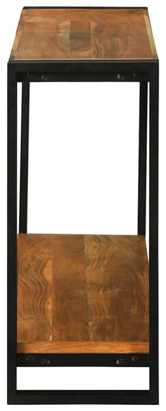 Konzolasztal polcokkal Barna 120 x 33 x 75 cm tömör akácfa