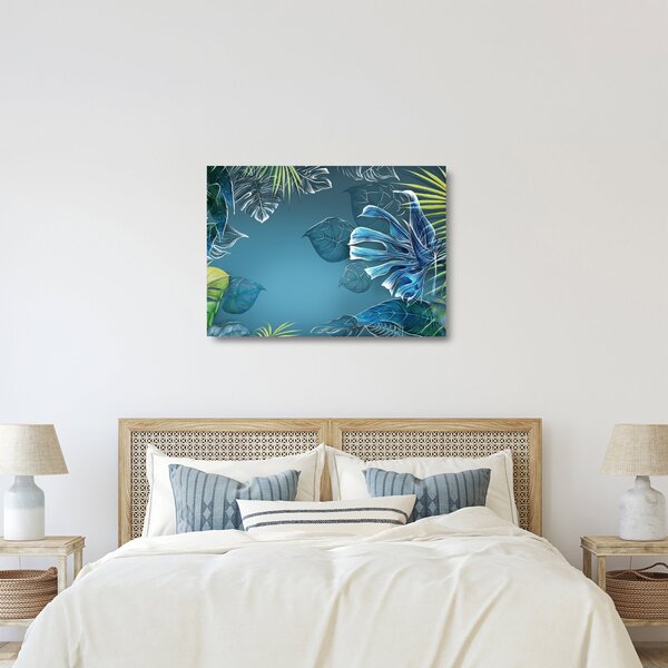 Kép - Trópusi növények levelei (üvegen) (70x50 cm)