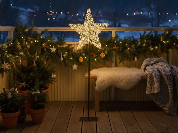 Kültéri dekoráció LED SANNAN Csillag 110 cm Fekete