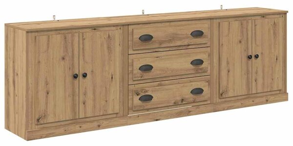Oldalszekrények 3 pcs Antik Fa 210 x 35,5 x 67,5 cm Szerelt Fa