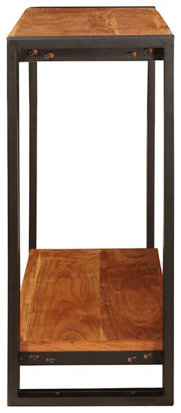 Konzolasztal polcokkal Barna 90 x 33 x 75 cm tömör akácfa