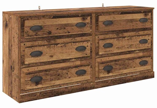 Oldalszekrények 2 pcs Öreg fa 70 x 35,5 x 67,5 cm Faanyag