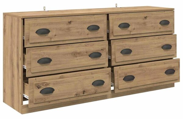Oldalszekrények 2 pcs Artisan tölgy 70 x 35,5 x 67,5 cm Faanyag