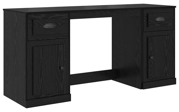 Íróasztal szekrénnyel Fekete tölgy 154,5 x 50 x 75 cm Faanyag