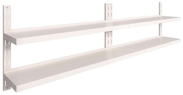 VidaXL Kétpolcos Fali Polc - Rozsdamentes Acél - 300x30 cm