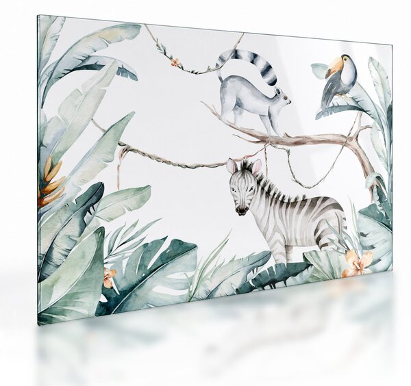 Kép - egzotikus állatok (üvegen) (70x50 cm)