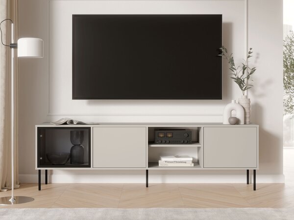 TV-állvány Merevai 103, Üveg, Laminált forgácslap, 60x201x40cm, Kasmír