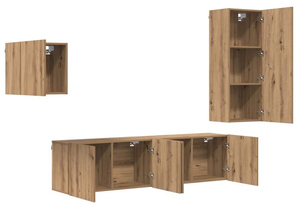 TV szekrény 4 pcs Artisan tölgy Faanyag