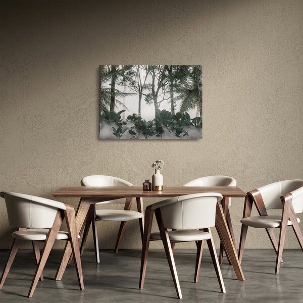 Kép - dzsungel a reggeli ködben (üvegen) (70x50 cm)