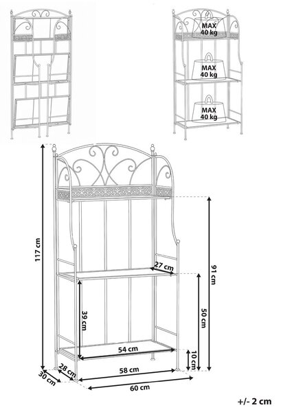 Polcrendszer VILLADOSE Fém 117 cm 60 cm Szürke