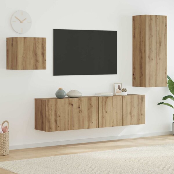 TV szekrény 4 pcs Artisan tölgy Faanyag