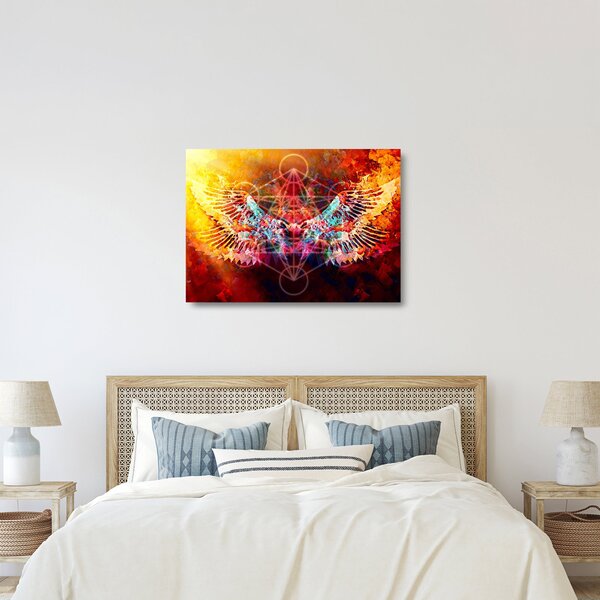 Kép - Merkaba szárnyakkal, absztrakció (üvegen) (70x50 cm)