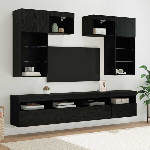 TV Fali Egységek 6 pcs 100 x 30 x 40 cm Artisan tölgy Faanyag