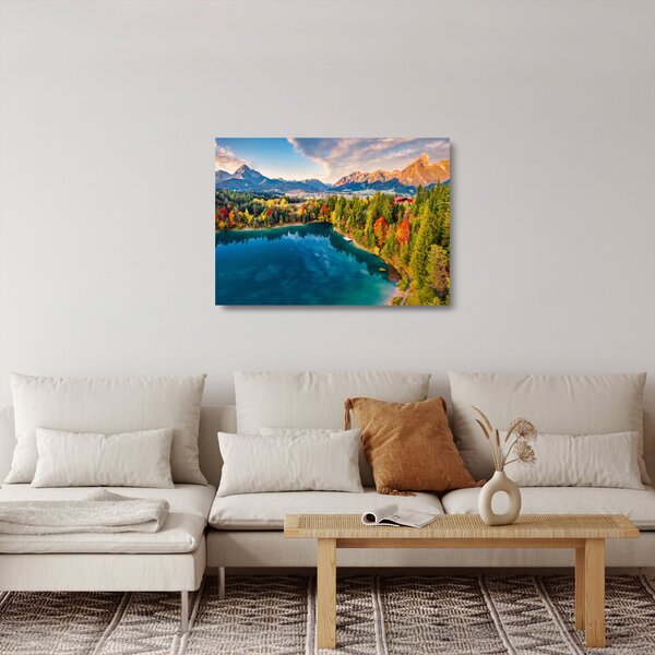 Kép - Urisee-tó, Ausztria (üvegen) (70x50 cm)