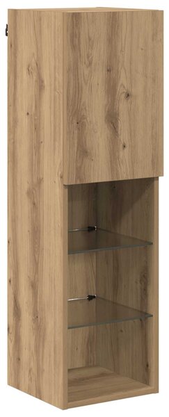 TV falit kabinet szett leddel 6 pcs Kézműves Tölgy Mérnöki fa