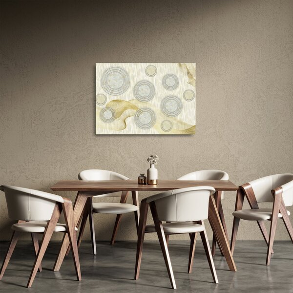 Kép - absztrakció, márvány körök (üvegen) (70x50 cm)