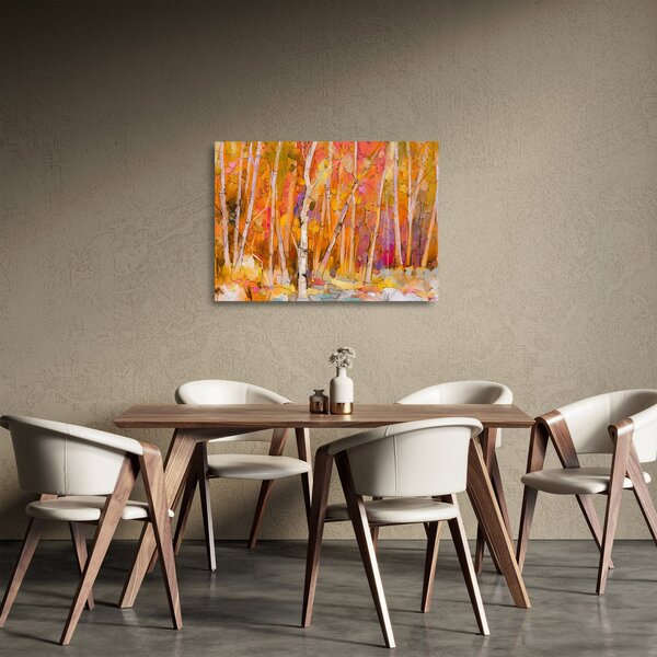 Kép - őszi erdő (üvegen) (70x50 cm)