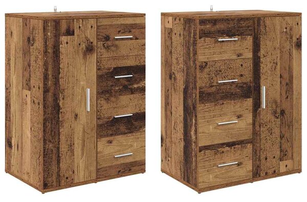 Oldalszekrények Corona 2 pcs Öreg fa 59 x 39 x 80 cm Faanyag