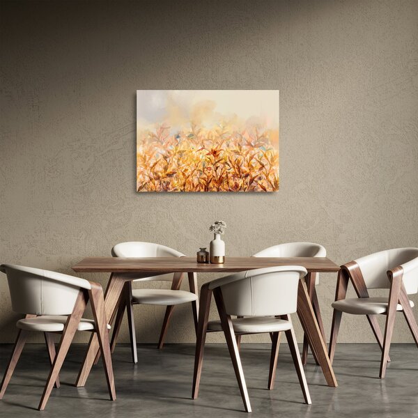 Kép - levelek az ősz színében, olajfestmény (üvegen) (70x50 cm)