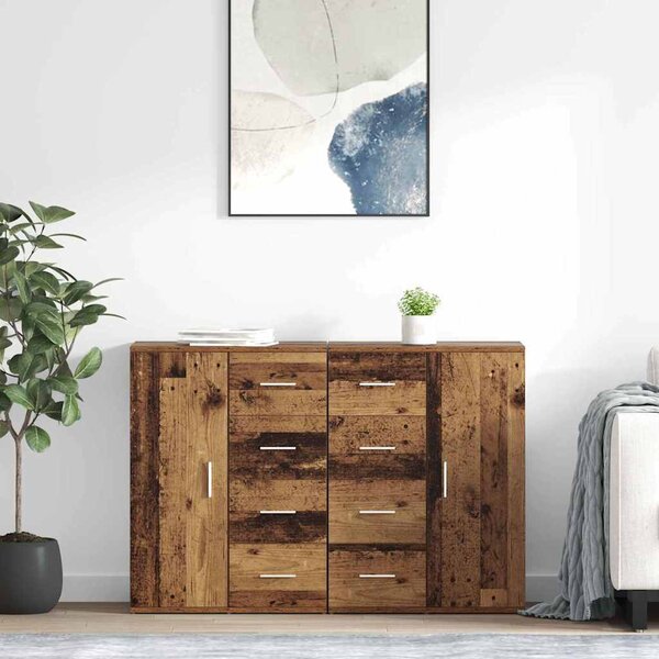 Oldalszekrények Corona 2 pcs Öreg fa 59 x 39 x 80 cm Faanyag