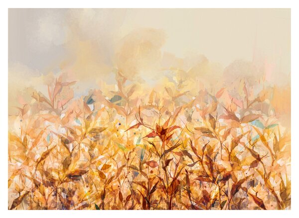 Kép - levelek az ősz színében, olajfestmény (üvegen) (70x50 cm)