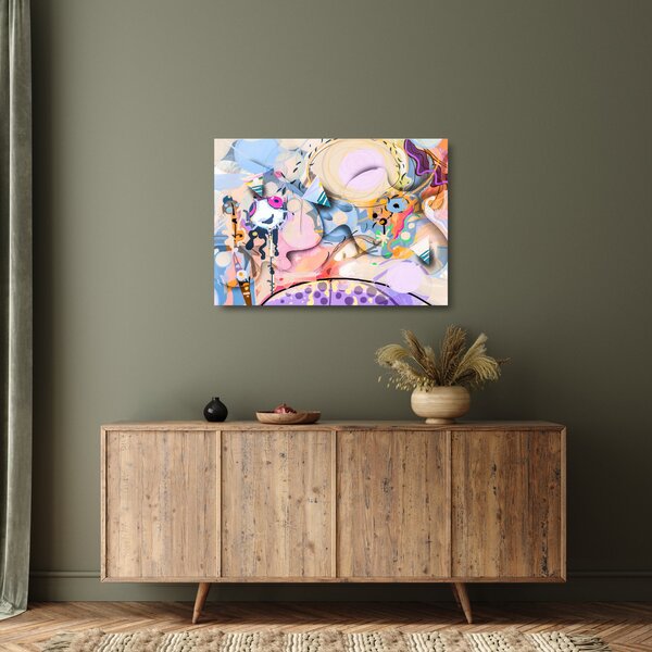 Kép - mesebeli absztrakció (üvegen) (70x50 cm)