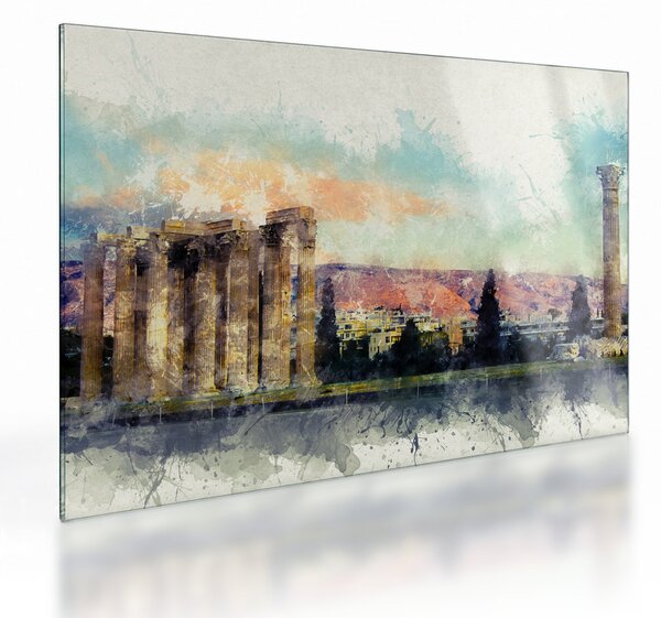 Kép - akropolisz, Athens, Görögország (üvegen) (70x50 cm)