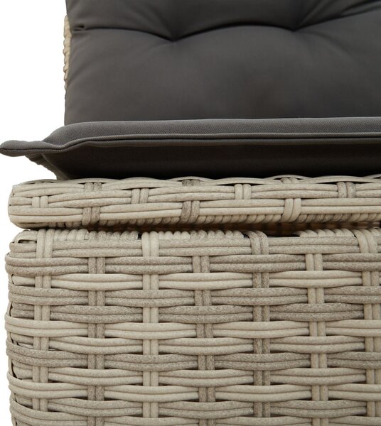 VidaXL Kültéri étkező szett párnával 5 pcs Világosszürke Poli rattan