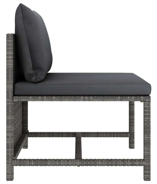 Polyrattan Kerti Ülőgarnitúra - 6 részes - Szürke