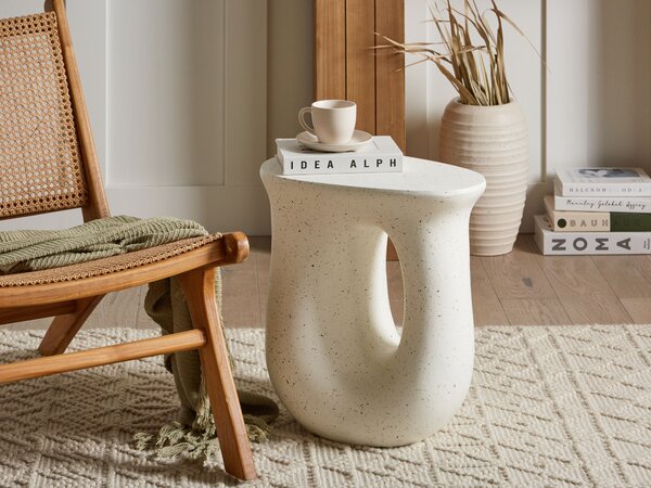 Kisasztal IDRO 42 cm 28 cm Terrazzo hatású Fehér terrazzo