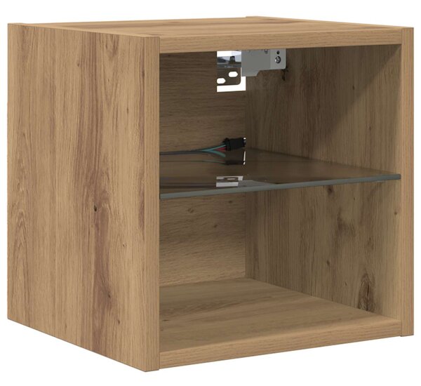 TV faliszekrény leddel 4 pcs Artisan tölgy Faanyag