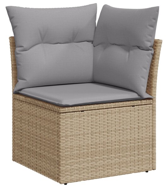 Kerti Kanapé Szett 7 pcs Bézs Poli rattan