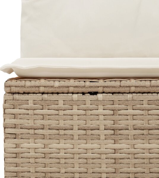 Kerti Kanapé Szett párnával 6 pcs Bézs és fehér Poli rattan