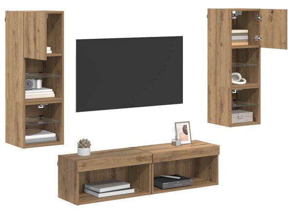 TV faliszekrény 6 pcs Artisan tölgy Faanyag