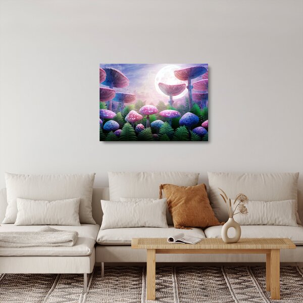 Kép - Gomba teliholdkor, grafika (üvegen) (70x50 cm)