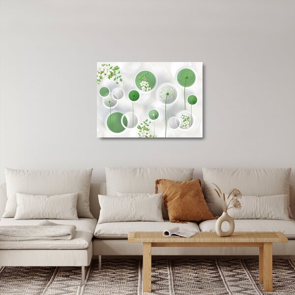 Kép - Virágok körben (üvegen) (70x50 cm)